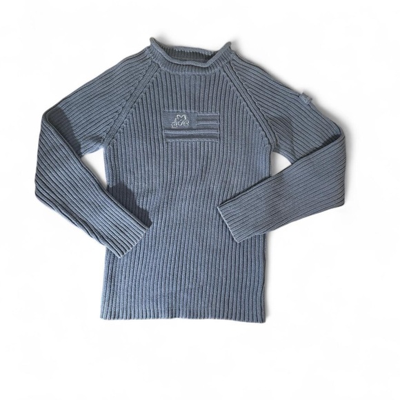 Bananamoon Sweaters - Women’s Ribbed Crewneck Sweater - Light Blue